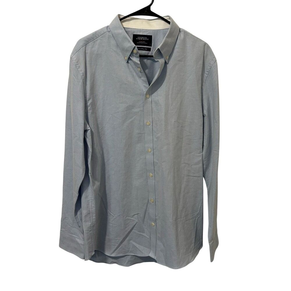 Charles Tyrwhitt Large Weekend Slim Fit Oxford Shirt Pale Blue Button Down Prep